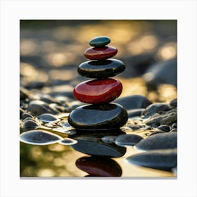 Pebbles In Water Canvas Print