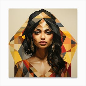 Geometric Indian Woman 02 Canvas Print