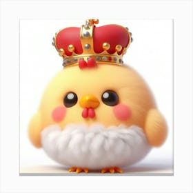 Cute Chicken With Crown Canvas Print