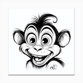 Monkey Face Drawing Canvas Print