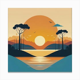 Sunset In The Forest 1 Canvas Print