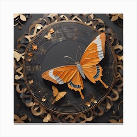 Butterfly On A Music Sheet Canvas Print
