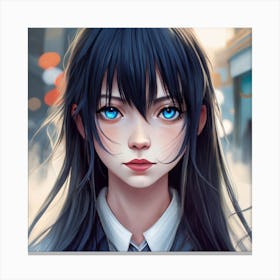 Anime Girl With Blue Eyes 1 Canvas Print