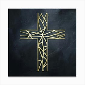 Gold Cross, Christianity Jesus cross Canvas Print