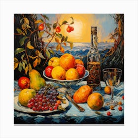 Fruit And Wine 1 Canvas Print