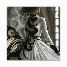 Black And White Dress Canvas Print