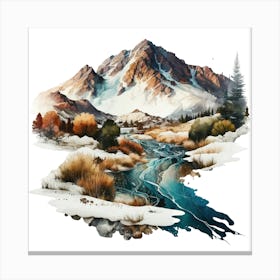 River In Winter Canvas Print