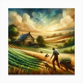 Farmer In The Field 2 Canvas Print