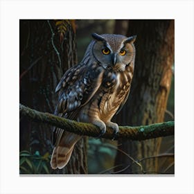 Owl In The Forest 1 Canvas Print