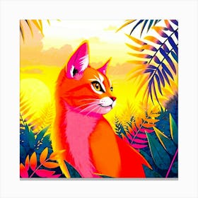 Cat In The Jungle 3 Canvas Print