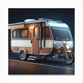 Tricycle caravan Canvas Print