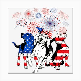 Hot Trend Patriotic Dog Weimaraner Usa American Flag 4th Canvas Print