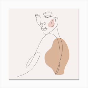 Line Drawing Woman Canvas Print