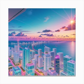 Sunset Over Miami Canvas Print