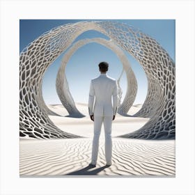 Man Standing In A Desert 10 Canvas Print