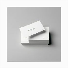 White Business Cards Canvas Print