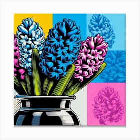 Hyacinths, pop art 2 Canvas Print