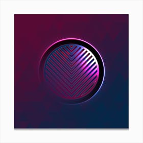 Geometric Neon Glyph on Jewel Tone Triangle Pattern 010 Canvas Print