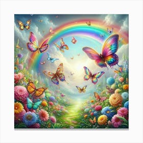 Rainbow Butterflies Canvas Print