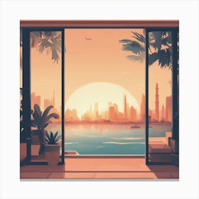 Sunset Cityscape Canvas Print