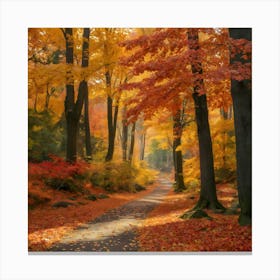 Autumn Forest Path Canvas Print