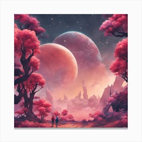 Space Landscape Canvas Print