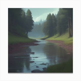 River In The Woods 34 Canvas Print