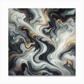 Black And Gold Abstract Painting 2 Canvas Print