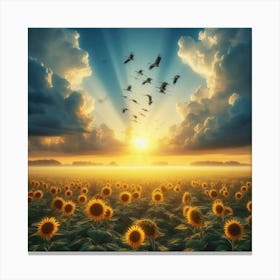 Sunflowers In The Sky Canvas Print