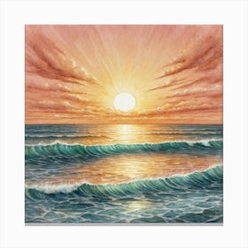 Sunset At The Beach 1 Canvas Print