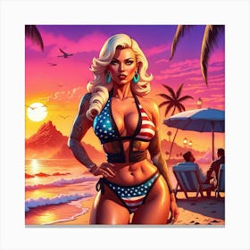 Beach Babe 1 Canvas Print