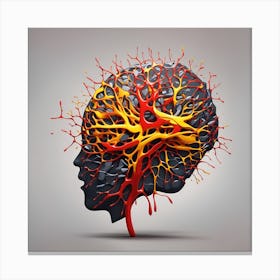 Human Brain With Blood Canvas Print