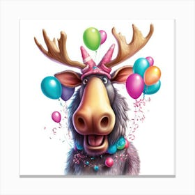 Birthday Moose Canvas Print