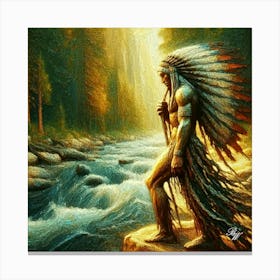 Bronze Native American Abstract Statue 5 Copy Canvas Print