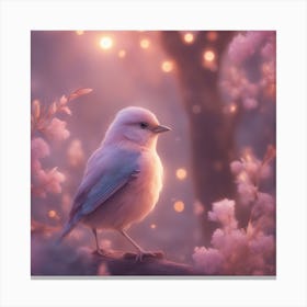 Dreamy Portrait Of A Cute Bird In Magical Scenery, Pastel Aesthetic, Surreal Art, Hd, Fantasy, Fairy Canvas Print