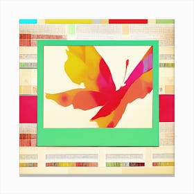 Coral Butterfly Collage Canvas Print