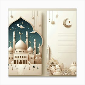 Muslim Holiday Card 2 Canvas Print