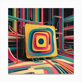 Vibrant Abstract Line Drawing With Bold Intersecting Strokes (1) Canvas Print