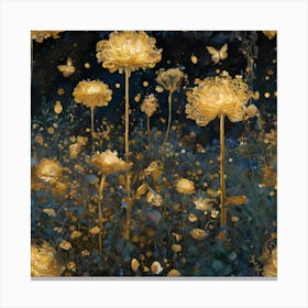 Gilded Garden Nocturnal Blooms (2) Canvas Print