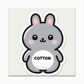 Cotton Bunny stickers Canvas Print