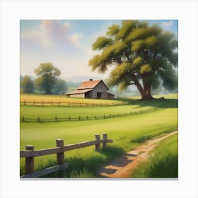 Farm Landscape Wallpaper 1 Canvas Print
