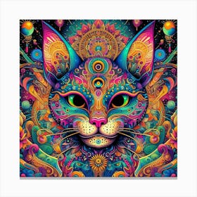 Psychedelic Cat 7 Canvas Print