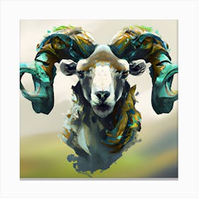 Painted Ram Canvas Print