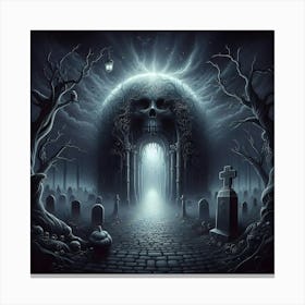 Spooky Cemetery Canvas Print