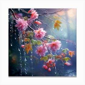 Raindrops On Flowers 1 Canvas Print