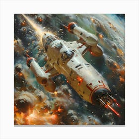 Spaceship In Space, Impressionism And Surrealism Canvas Print