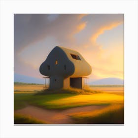 House In The Field Canvas Print