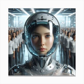 Futuristic Woman In Space Canvas Print