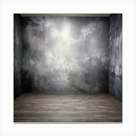 Empty Room With A Grey Wall Canvas Print
