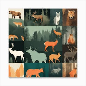 Forest Animals 1 Canvas Print